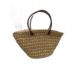 Sun n Sand Straw Tote Bag with Snap Closure, Shoulder Straps, Interior pocket